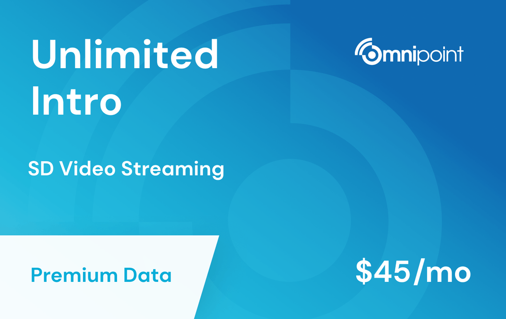 Unlimited Intro: - **20GB** of high-speed data per line each month.
- Unlimited mobile hotspot data at 3G speeds
- SD video streaming
- Unlimited talk and text​