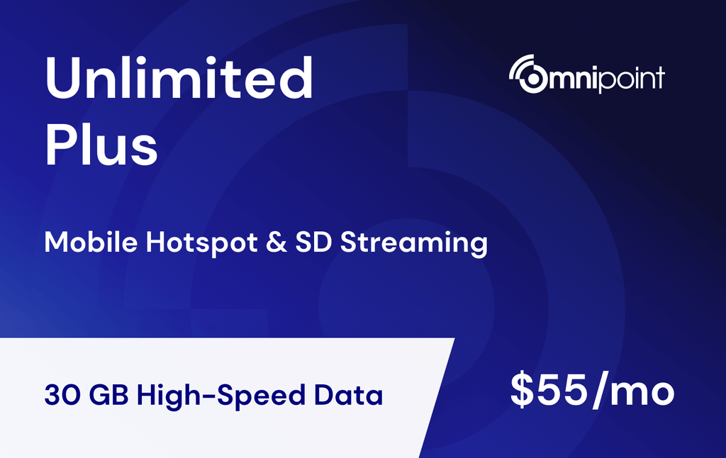 Unlimited Plus: - **30GB** of high-speed data per line each month. *Limited time offer!*
- 5 GB of mobile hotspot data at 5G/4G speeds
- SD video streaming
- Unlimited talk and text​