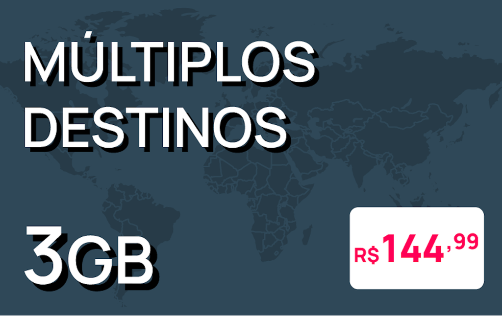 3GB Multiplos Destinos | R$144.99: null